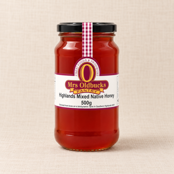 Mrs Oldbucks Pantry Highlands Mixed Native Honey 500g from a biodynamic farm in Colo Vale