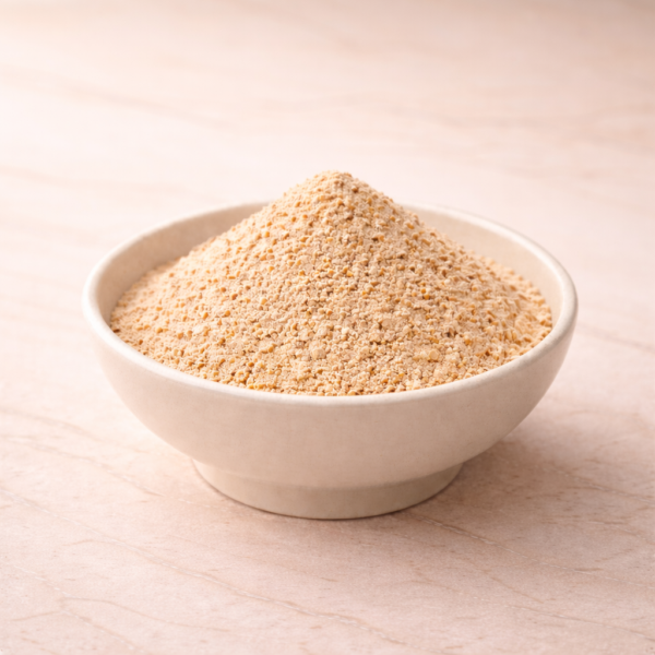 Mrs Oldbucks Pantry Spiced Chai Latte Ivory ceramic bowl of creamy spiced chai latte powder in a soft beige tone, styled on a warm neutral background in luminous studio light.