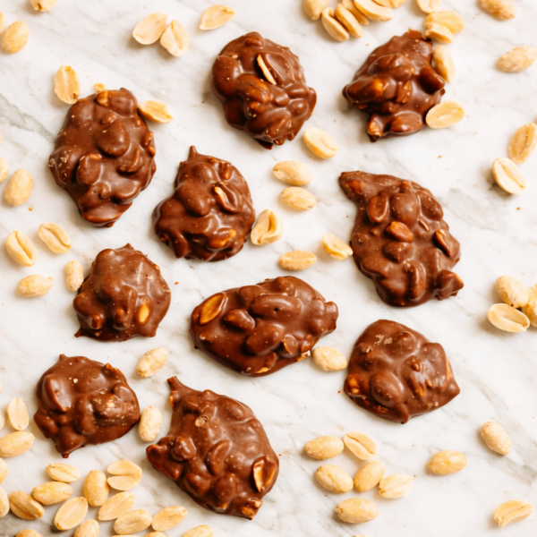 Milk Chocolate Peanut Clusters Berrima. Milk chocolate peanut clusters with crunchy roasted peanuts from Mrs Oldbucks Pantry in Berrima.